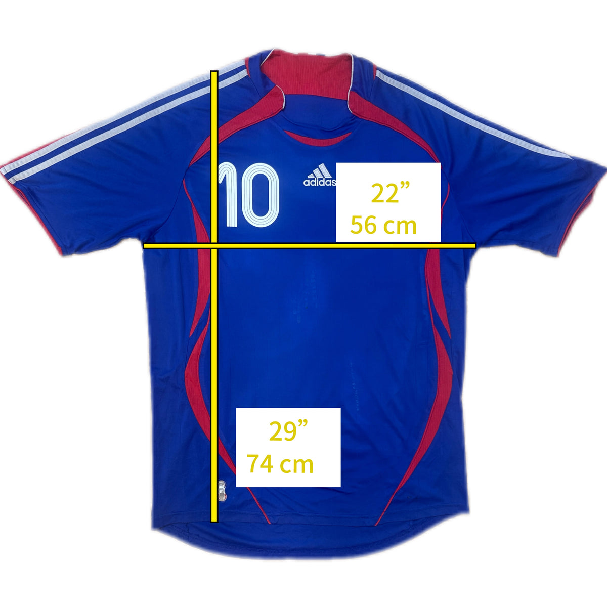 Authentic Zidane #10 France 2006-07 Home Football
