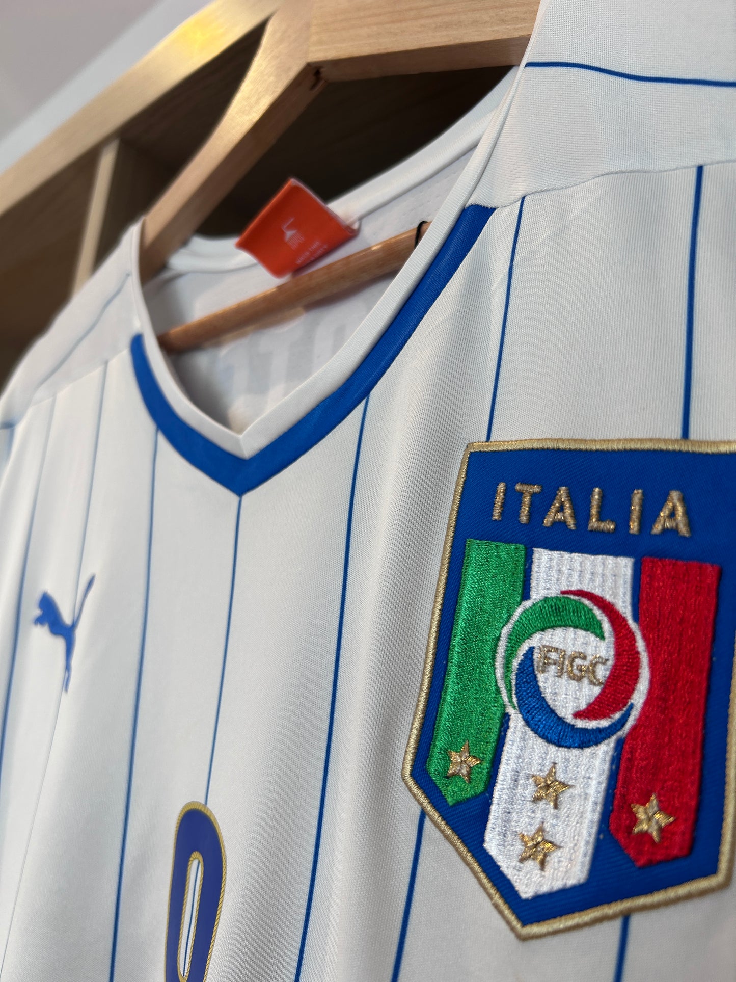 Authentic Balotelli #9 Italy 2014-15 Away Football T-Shirt