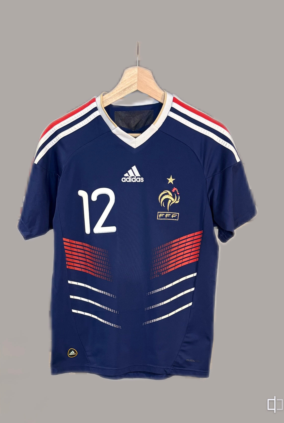 Vintage #12 Thierry Henry France 2010 WC Home Soccer Jersey Adidas