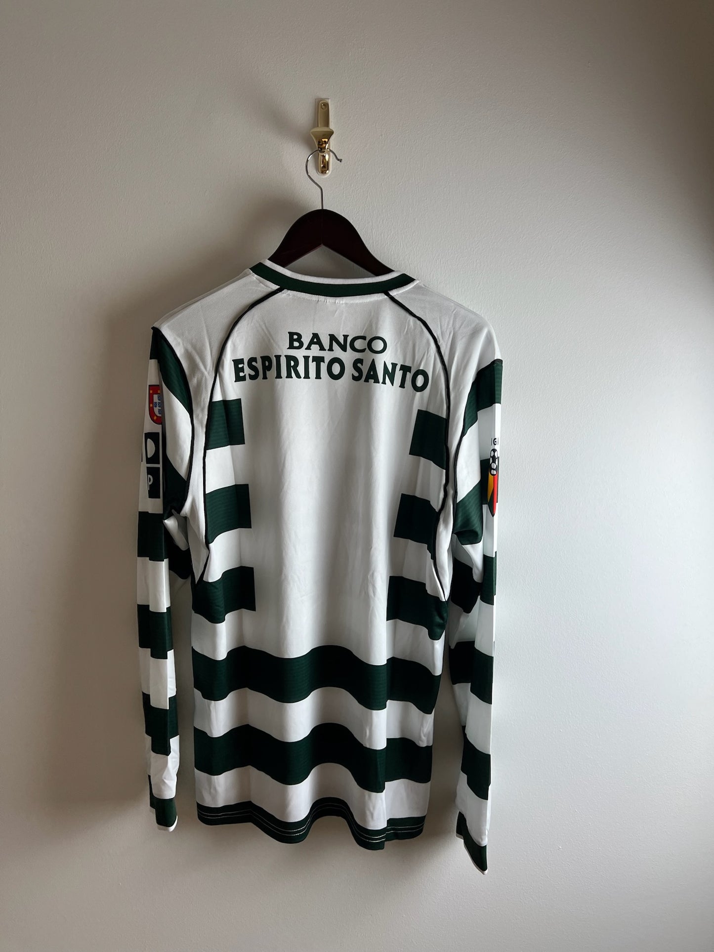 Vintage Banco Espirito Santo Sporting Retro I - Home Football Long Sleeve 01/03 white green