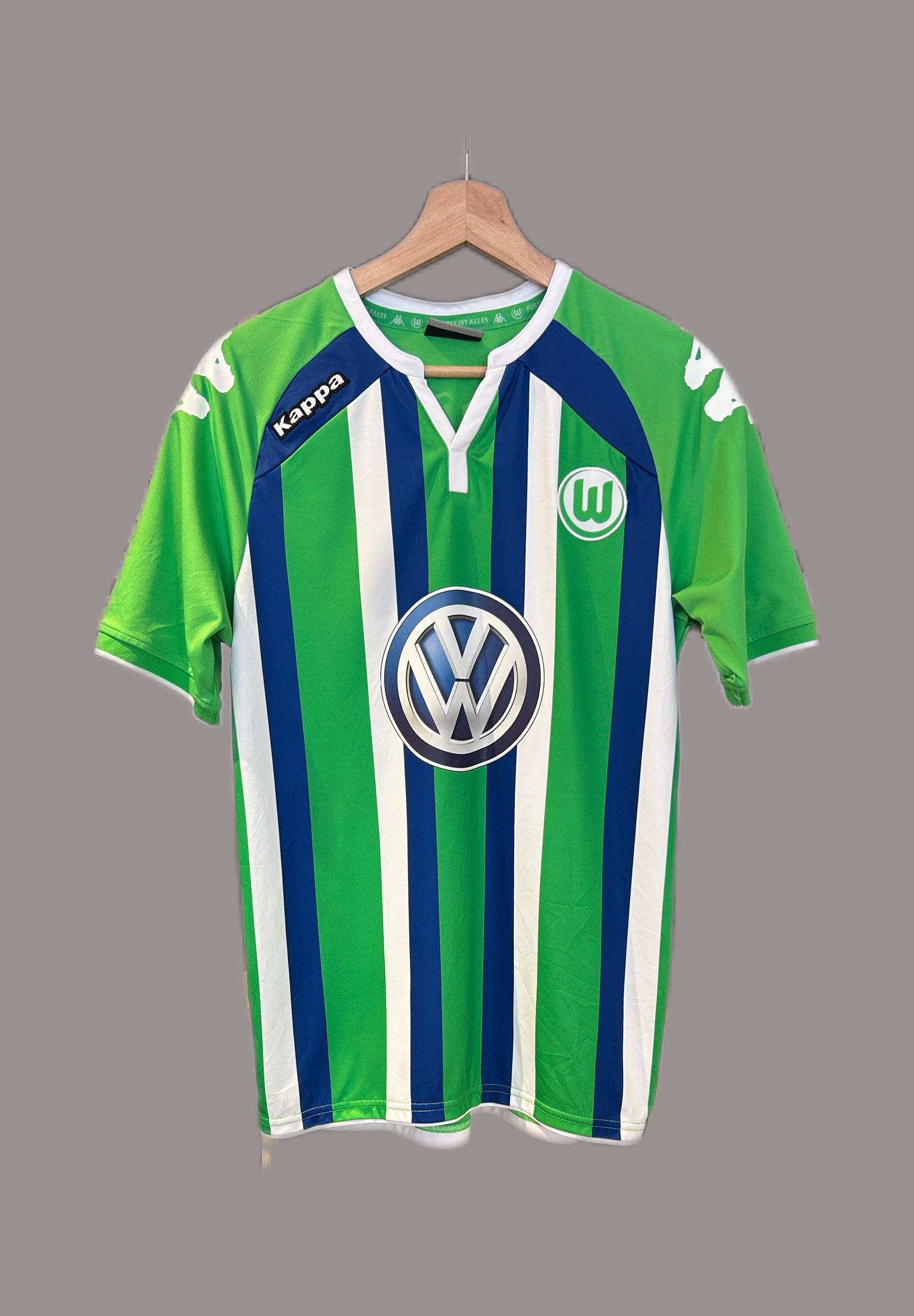 Authentic De Bruyne #14 Wolfsburg 2015/16 Away Football T-Shirt