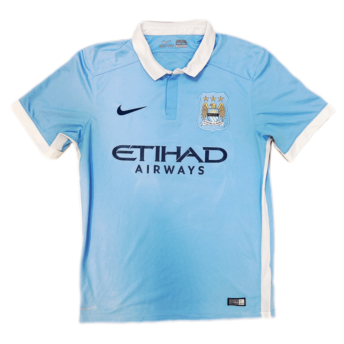 Authentic Silva #21 Manchester City 2015-16 Home Fooball
