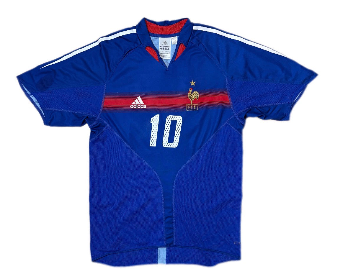 Authentic #10 Zidane France 2004-06 Home Football