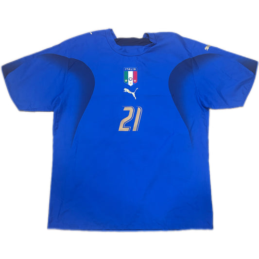 Authentic Pirlo #21 Italy 2005-06 Home Football