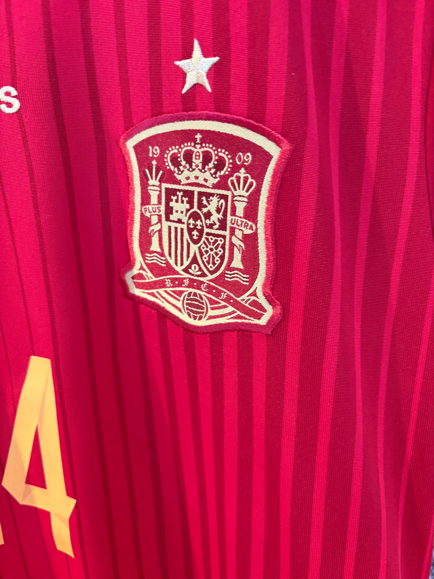Authentic #14 Alonso Spain 2014/15 Home Football Shirt