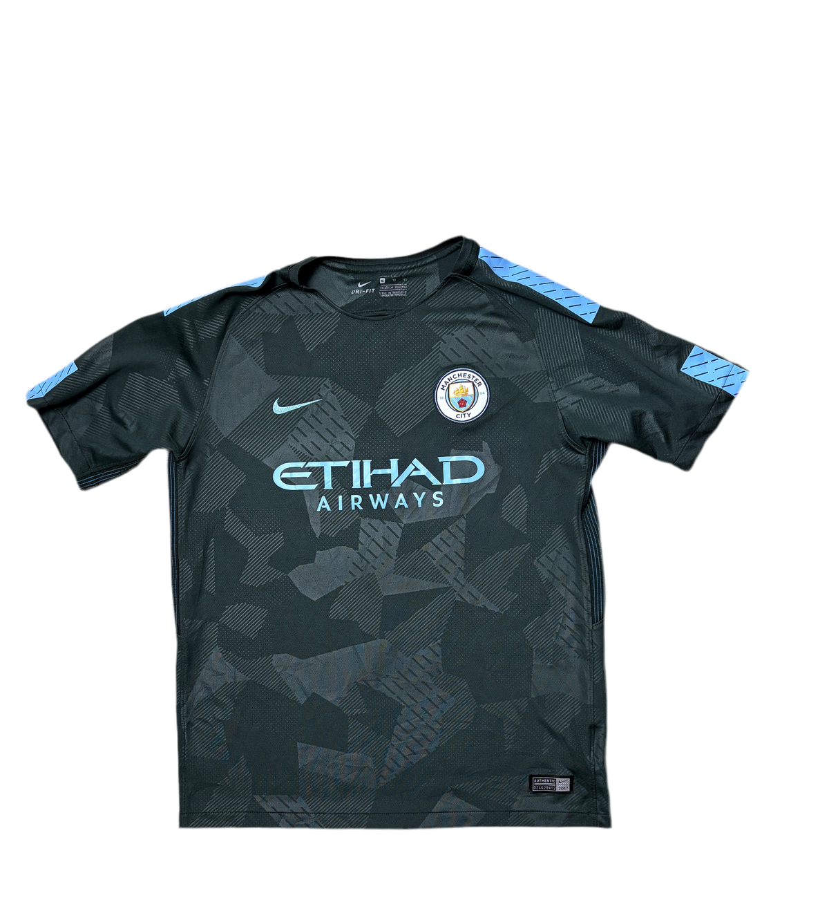 Authentic #17 De Bruyne Manchester City 2017-18 Third Football