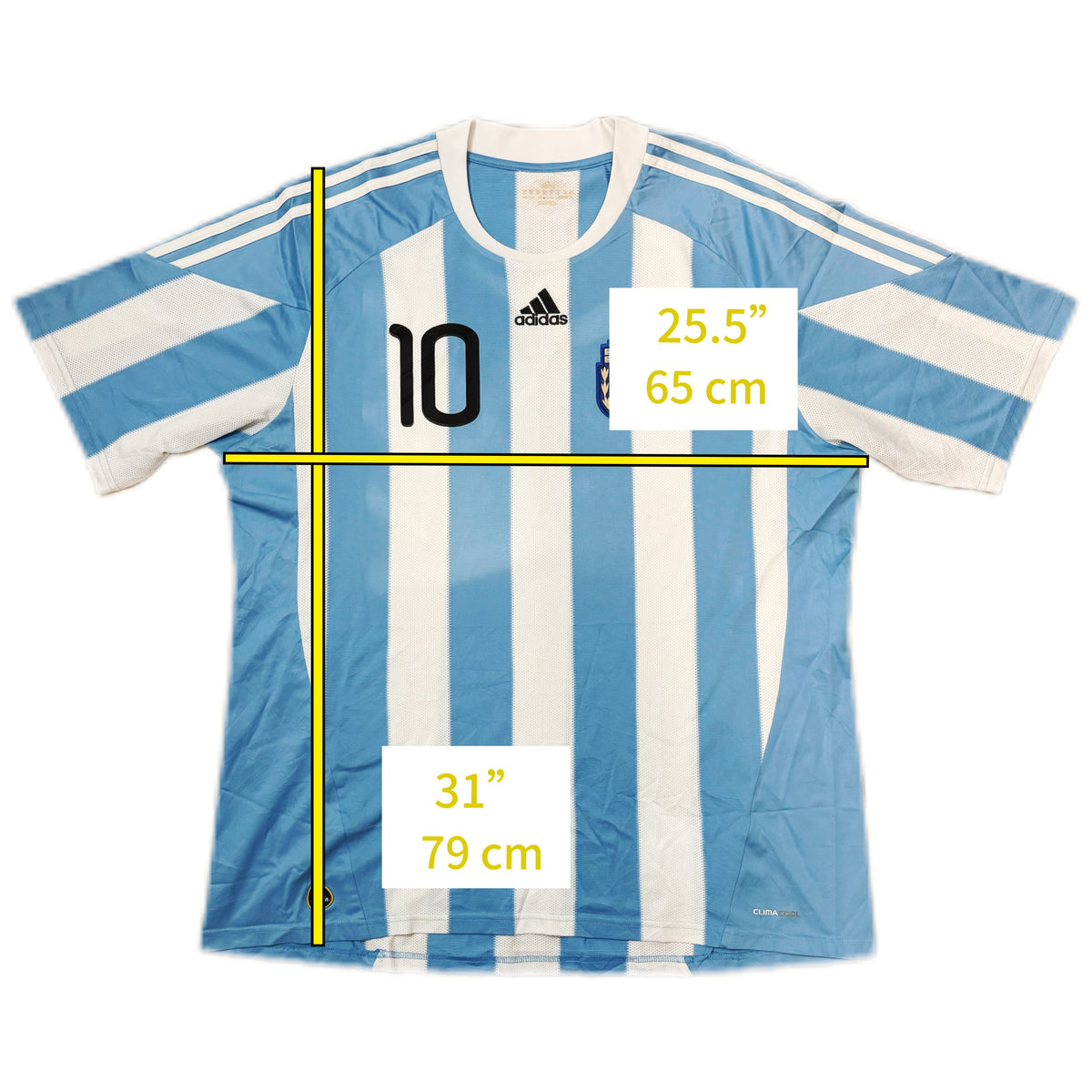 Authentic Messi #10 Argentina 2010-11 Home Football