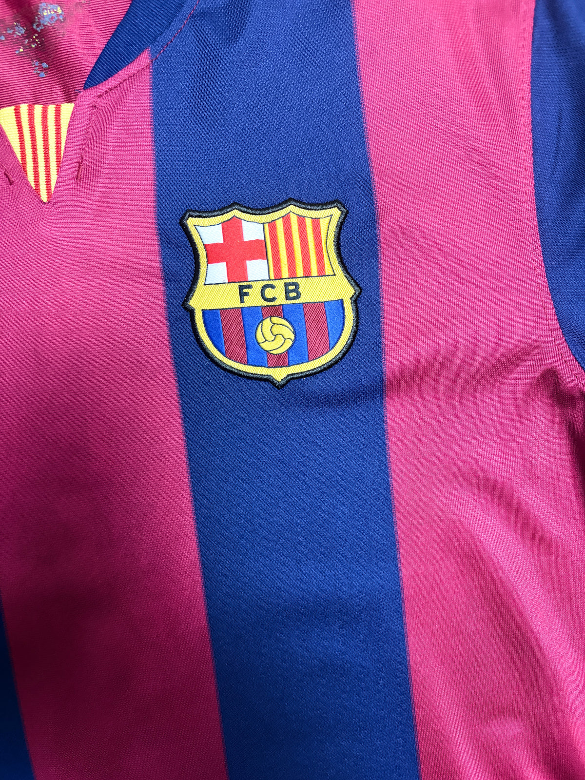 Authentic A. Iniesta #8 Barcelona 20013-2014 home Football