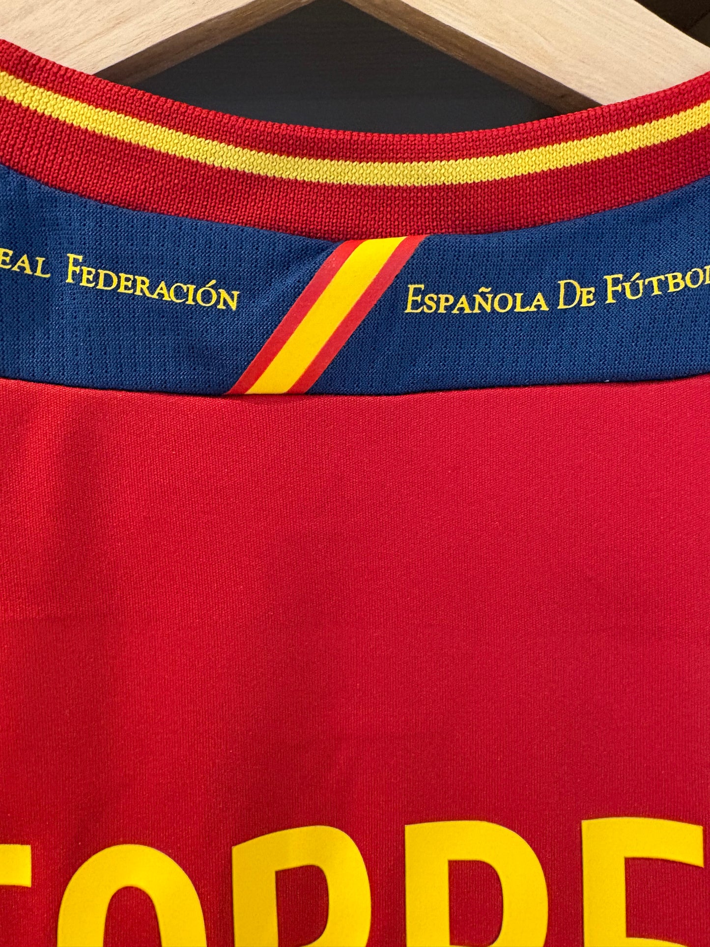 Vintage # 9 TORRES Adidas Spain Home Shirt from the 2011/12 season.