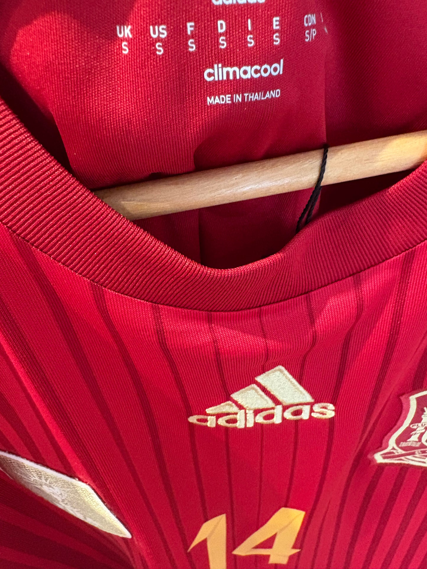 Authentic #14 Alonso Spain 2014/15 Home Football Shirt