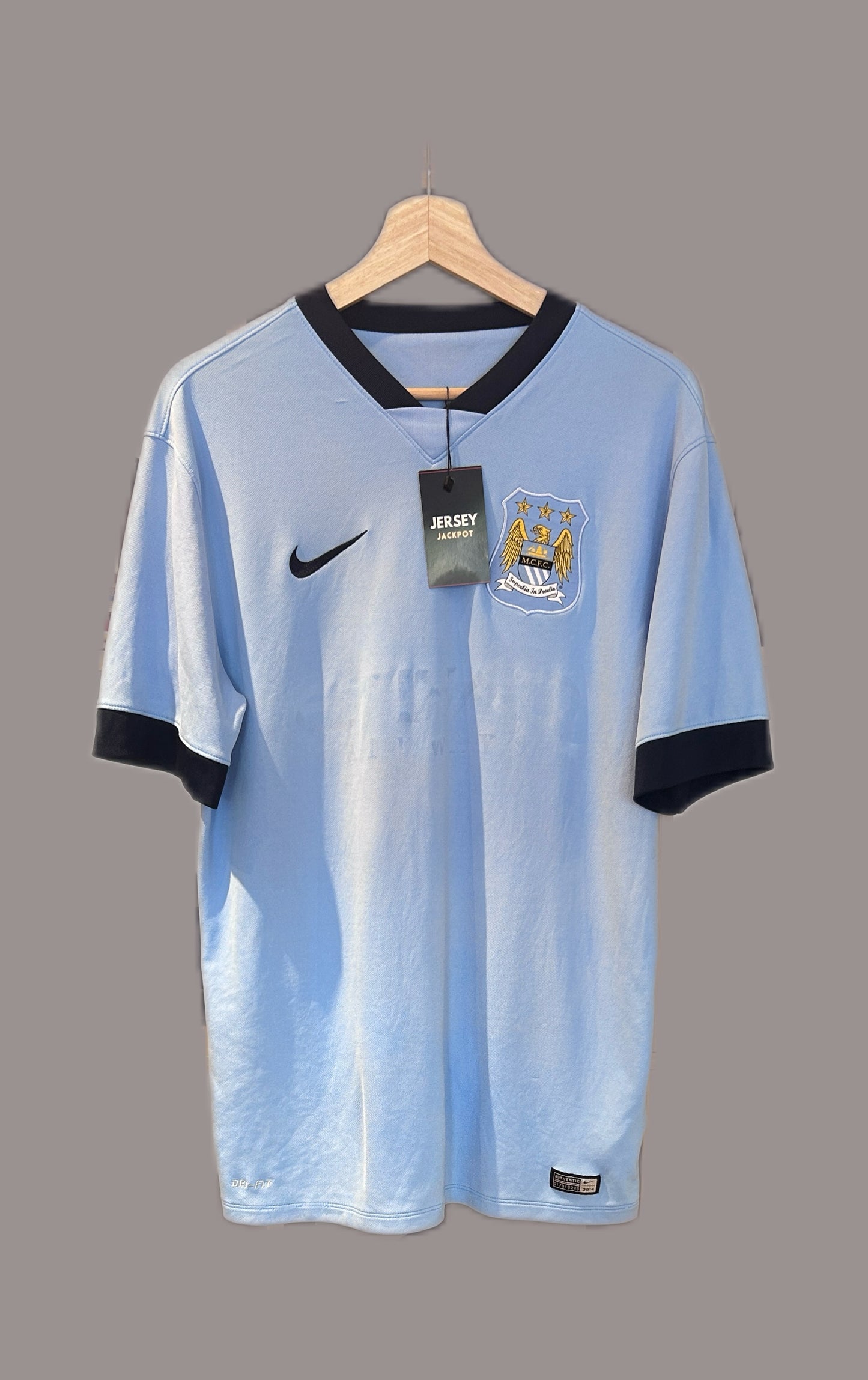 Vintage Toure Yaya #42 Manchester City 2014/15 Home Football T-Shirt