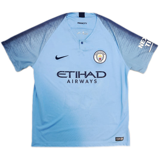 Authentic Mahrez #26 Manchester City 2018-19 Home Football