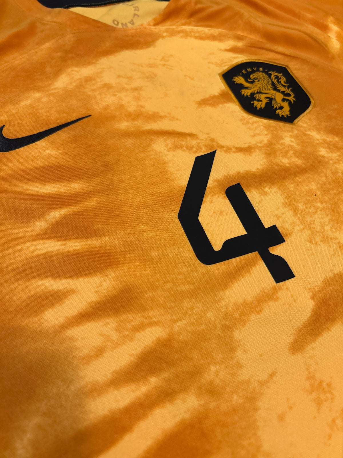 Authentic Virgil #4 Netherlands 2022-23 Home Football