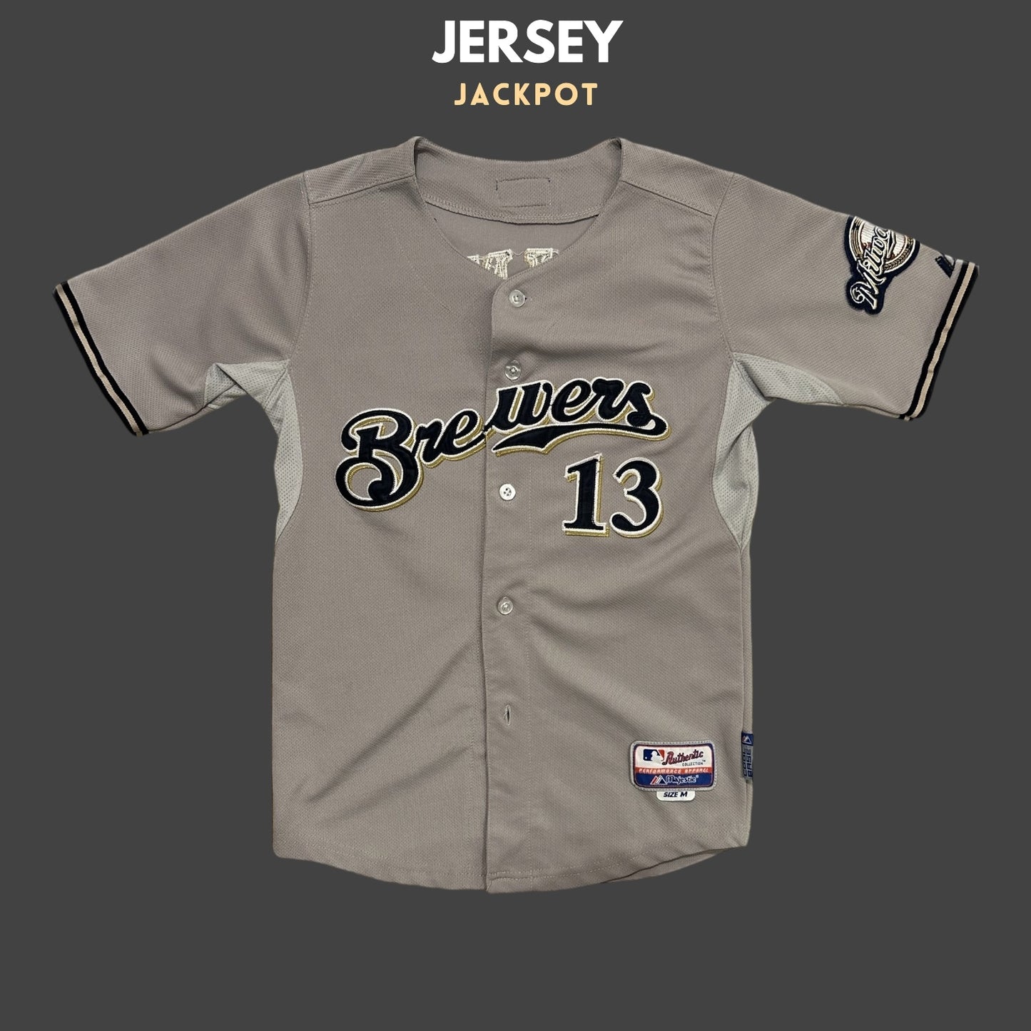 Vintage Greinke Milwaukee Brewers 2018 Grey Baseball Shirt