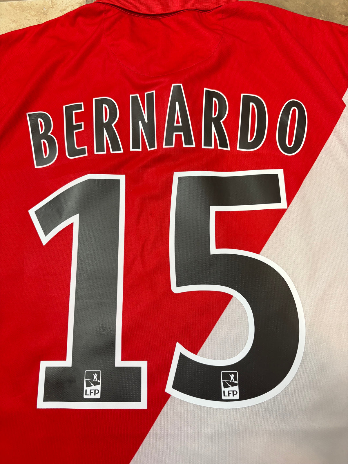 Authentic Bernardo #15 AS Monaco 2014-15 Home Football