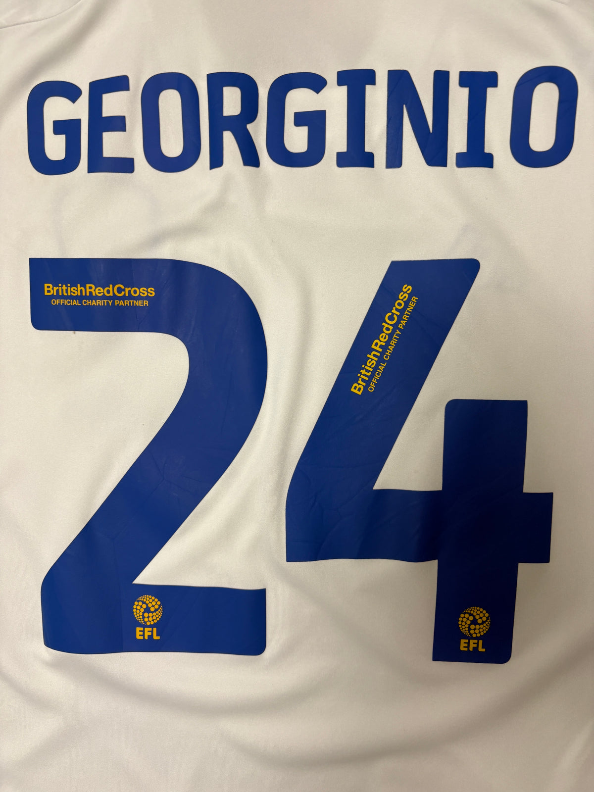 Authentic #24 Georgino Leeds United 23-24 Home Football