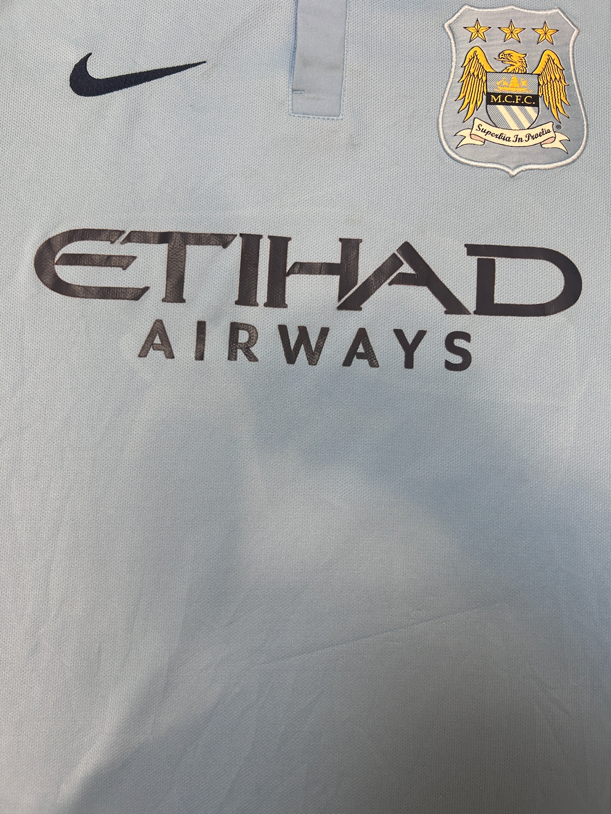 Authentic Silva #21 Manchester City 2015-16 Home Fooball