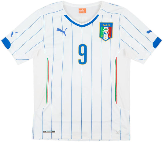 Authentic Balotelli #9 Italy 2014-15 Away Football