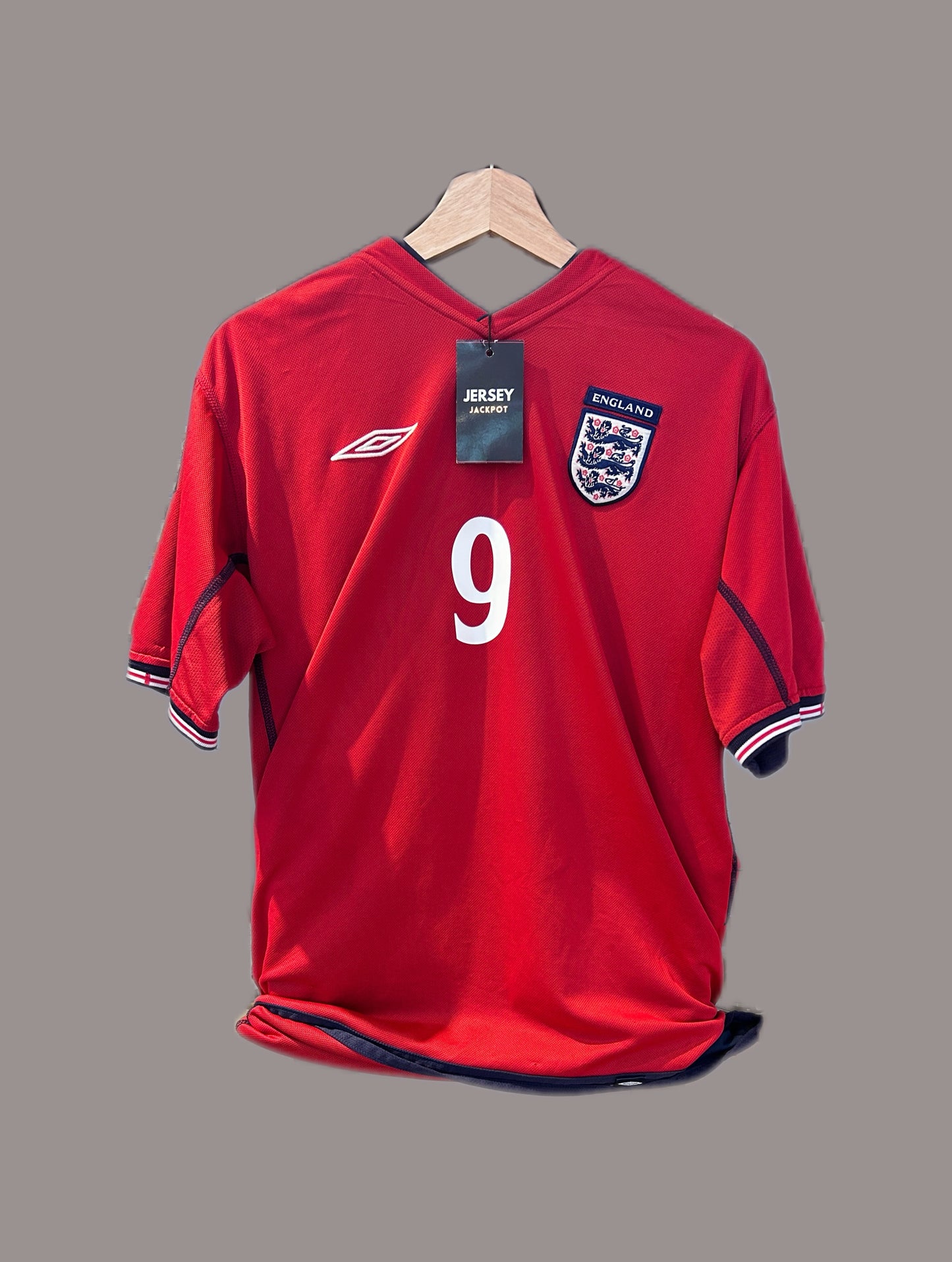 Authentic Fowler #9 England 2002/03/04 Away Reversible Football T-Shirt