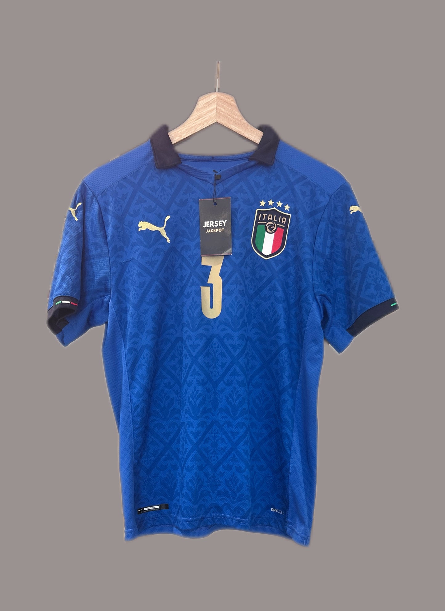 Authentic Chiellini #3 Italy 2020/21 Home Football T-Shirt