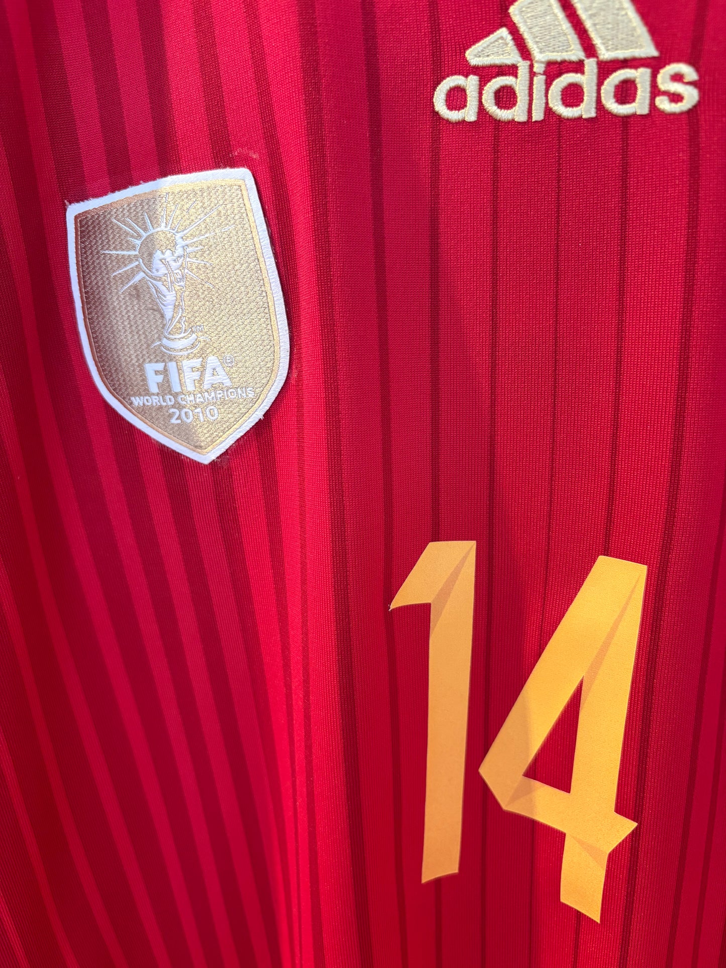 Authentic #14 Alonso Spain 2014/15 Home Football Shirt