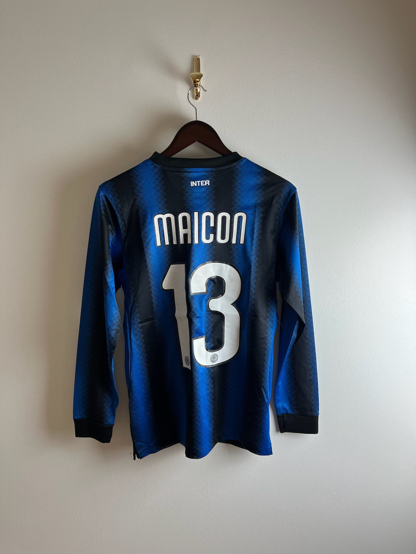Vintage #13 Maicon Inter Milan 2010/11 Home Football Long Sleeve Shirt