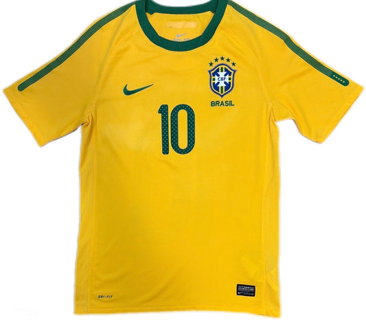 Authentic Ronaldinho #10 Brazil 2010-11 Home football