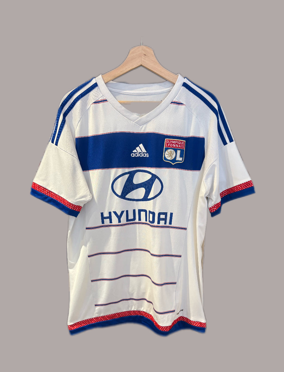 Authentic Lacazette #10 Olympique Lyon 2015-16 Home Football Shirt