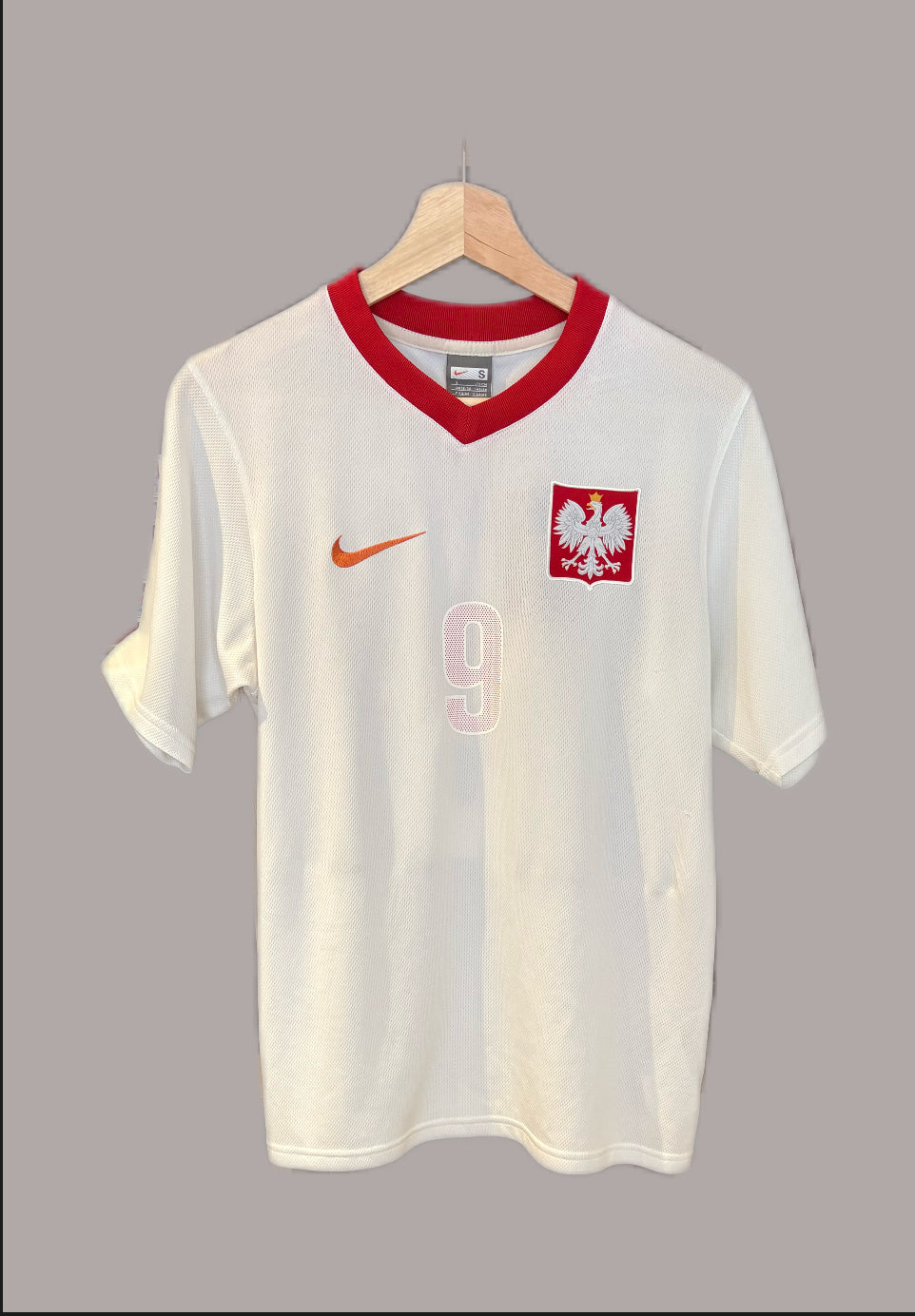 Authentic #9 Lewandowski Poland 2008/2009 Home Football Shirt