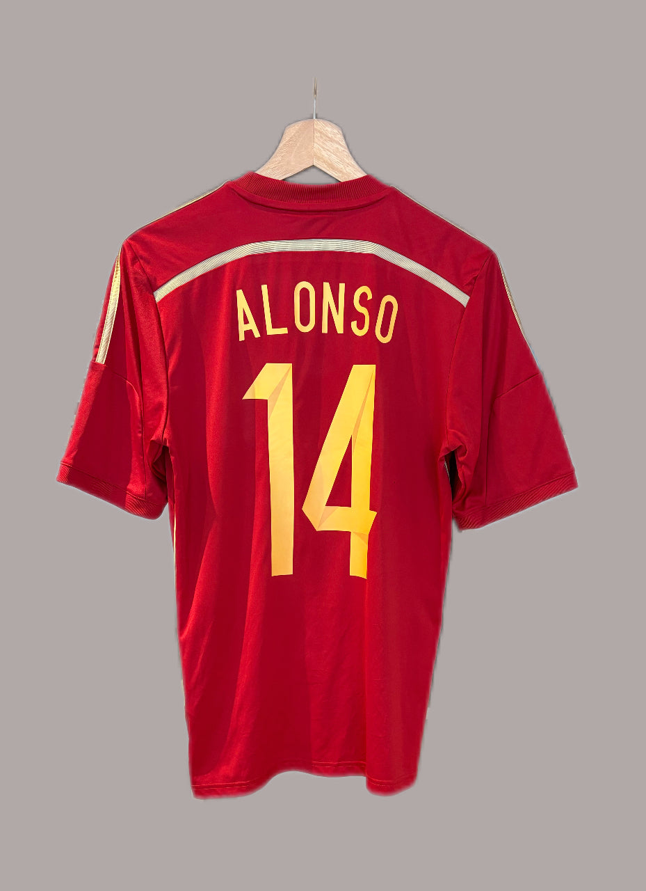 Authentic #14 Alonso Spain 2014/15 Home Football Shirt