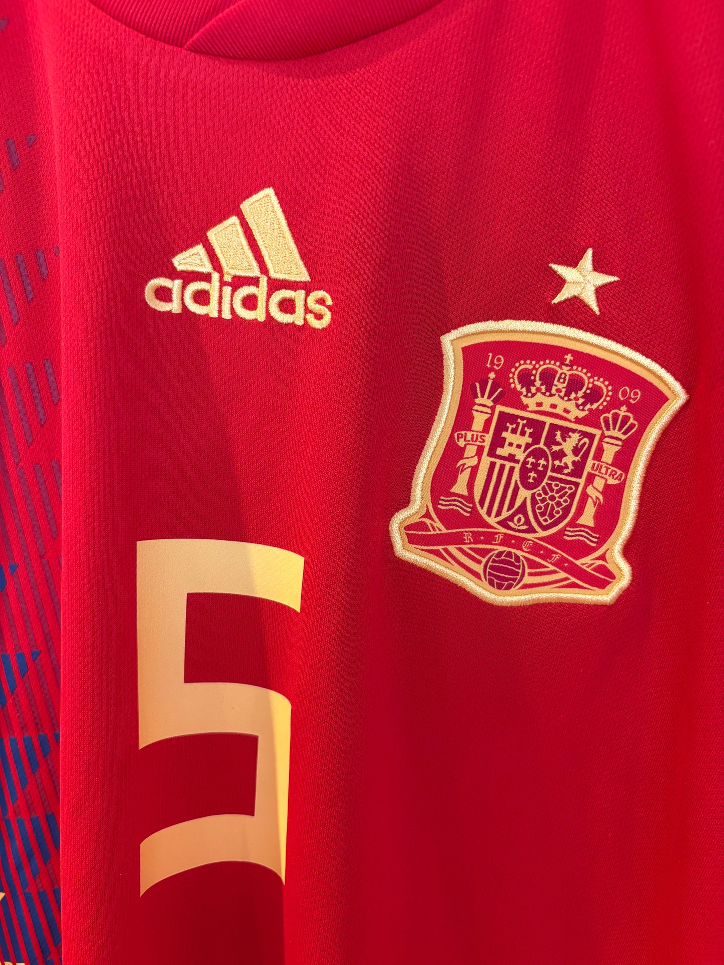 Authentic #5 Seagio Spain 2018/19 Home Football Shirt