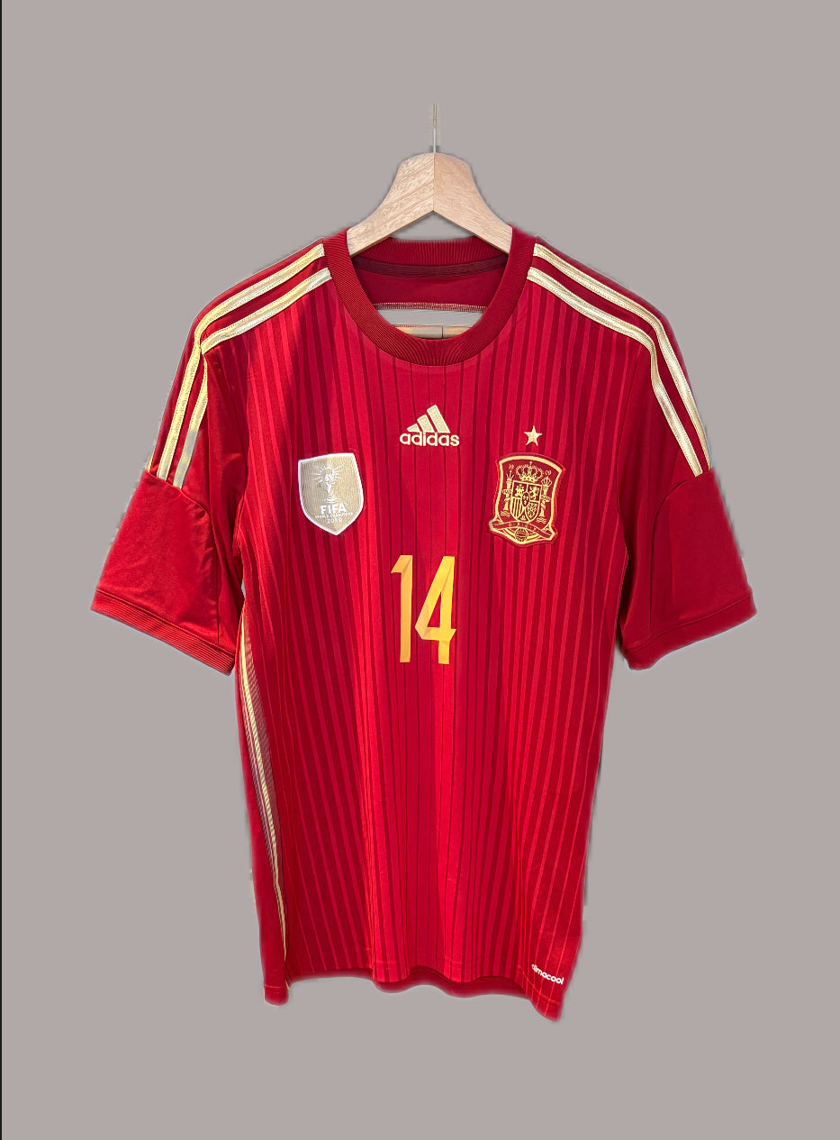 Authentic #14 Alonso Spain 2014/15 Home Football Shirt