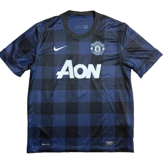 Authentic #17 Nani Manchester United 2013-2014 away Football