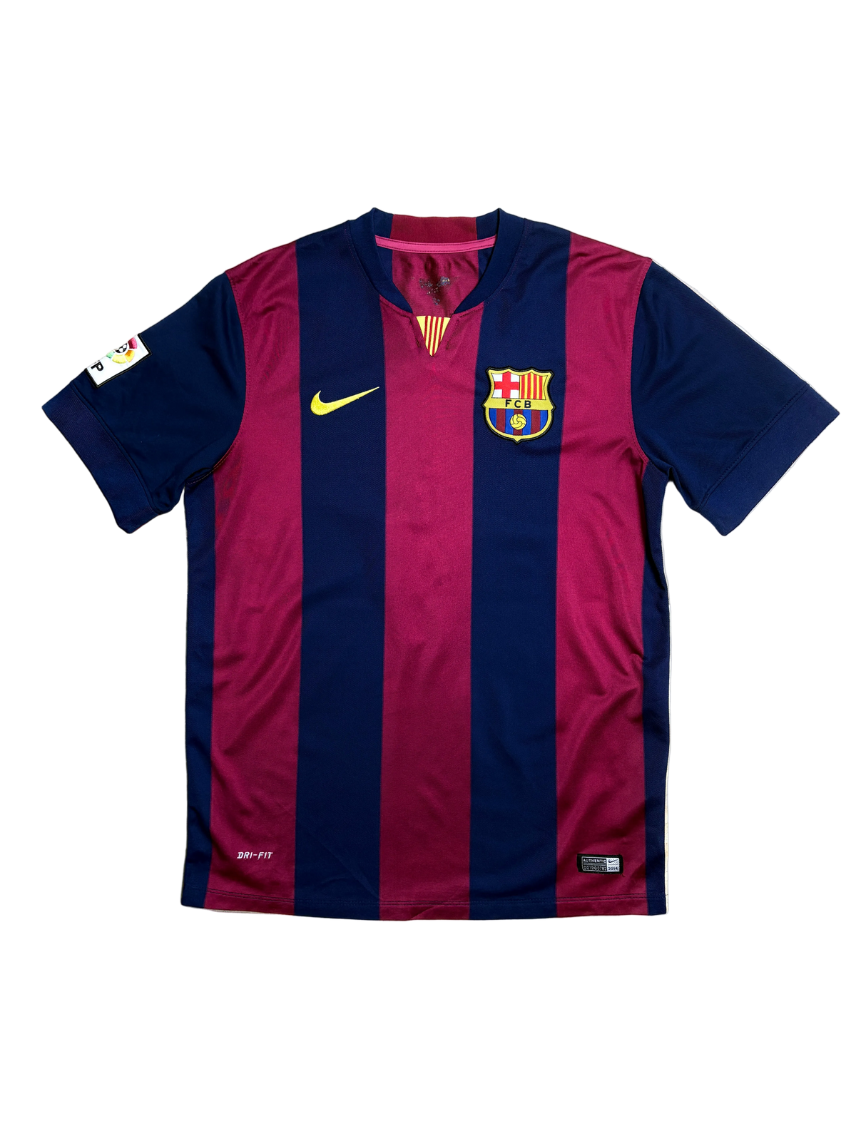 Authentic A. Iniesta #8 Barcelona 20013-2014 home Football