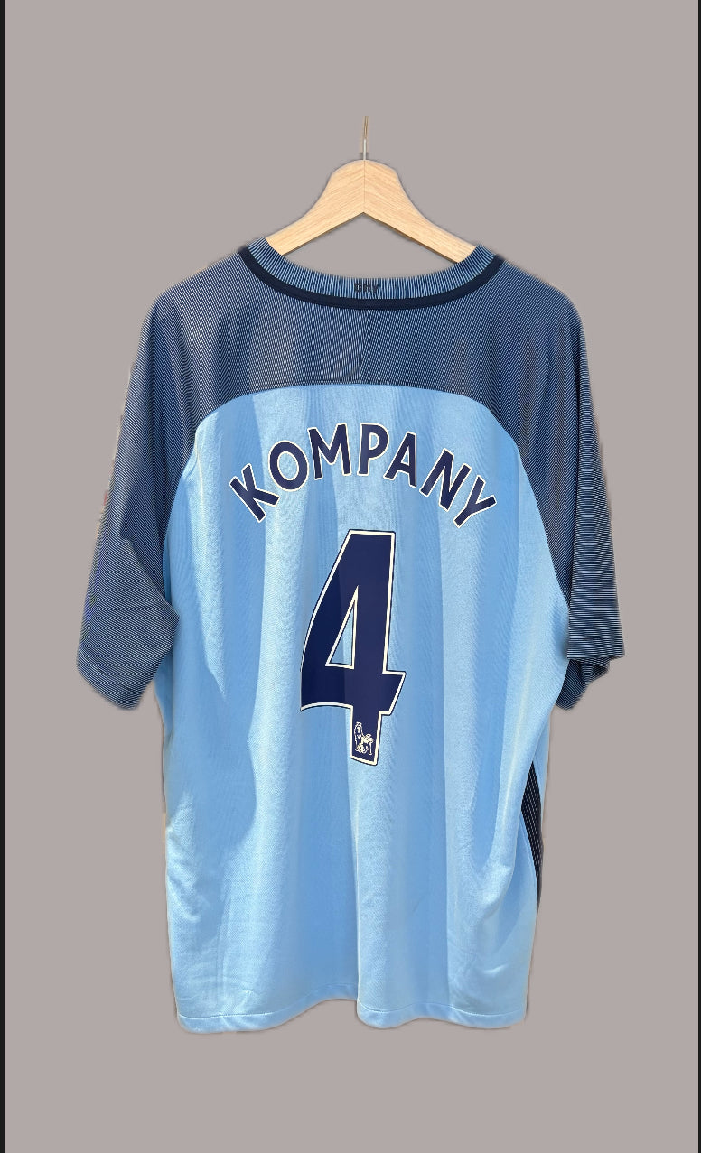 Authentic #4 Kompany Manchester City 2016/17 Home Football Shirt