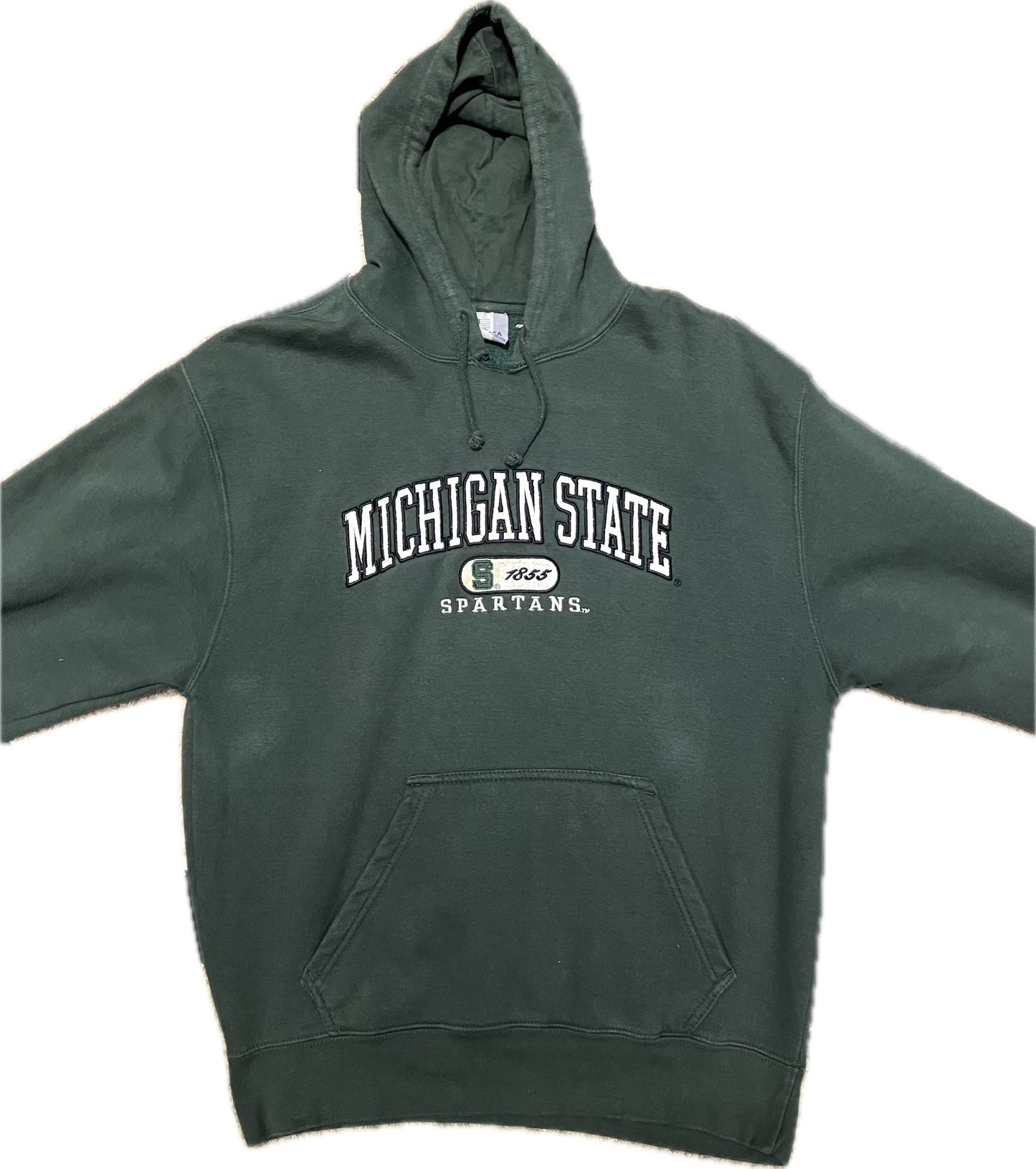 Vintage Michigan State Spartans Hoodie Green Mens L