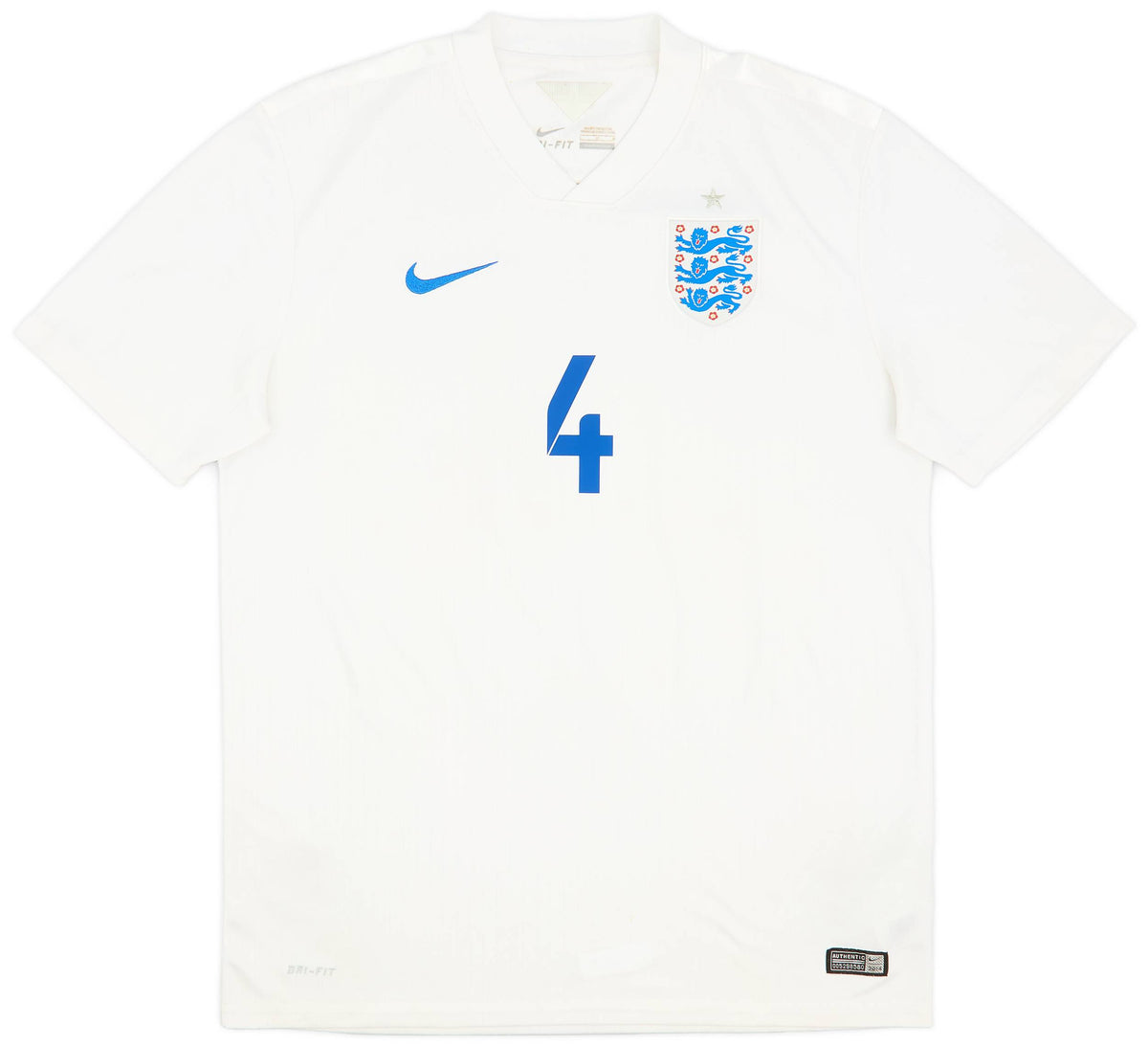 Authentic Gerrard #4 England 2014-15 Home Football