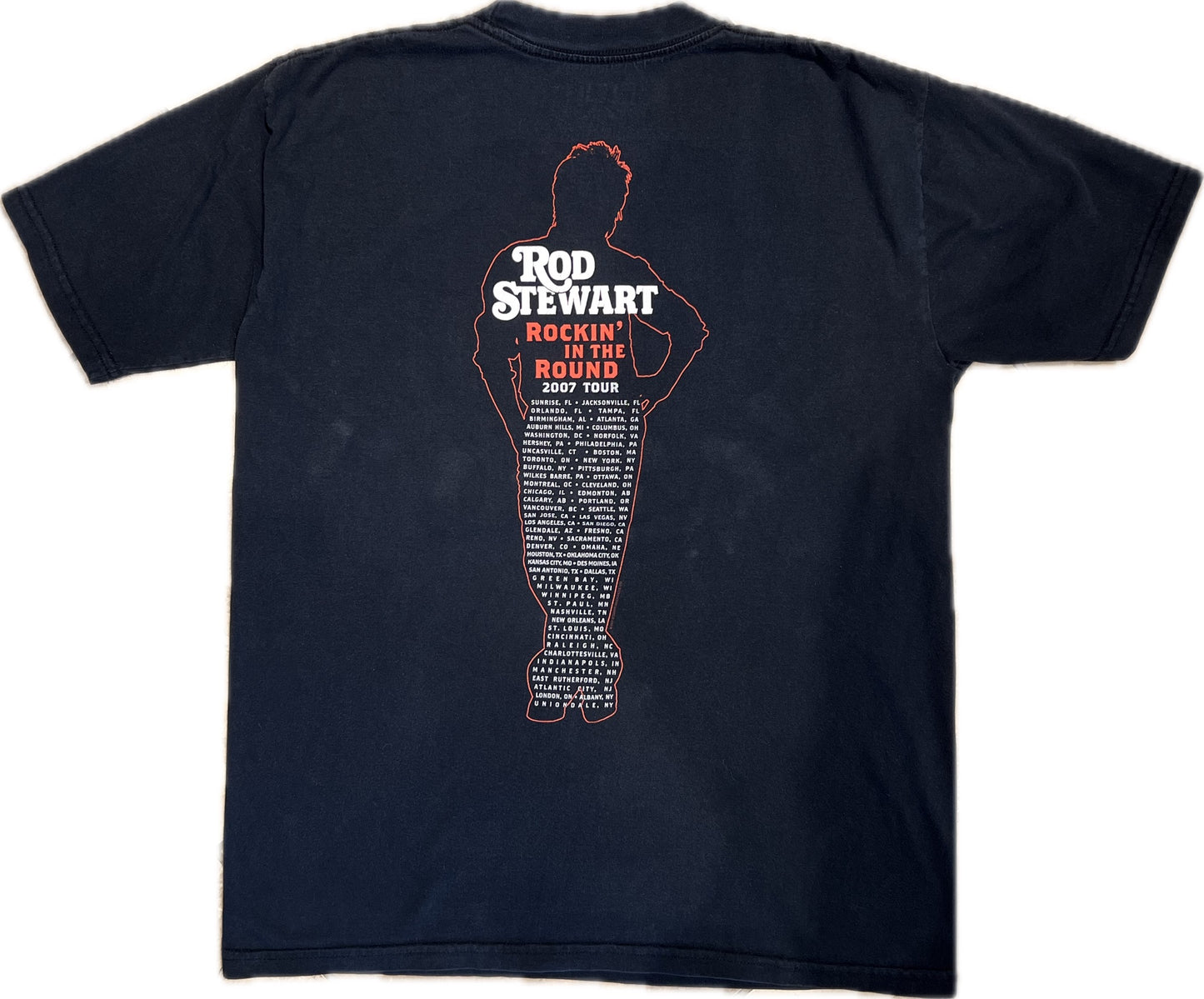 Vintage Rod Stewart 2007 Rockin‰۪ In The Round Concert T-Shirt Men‰۪s L