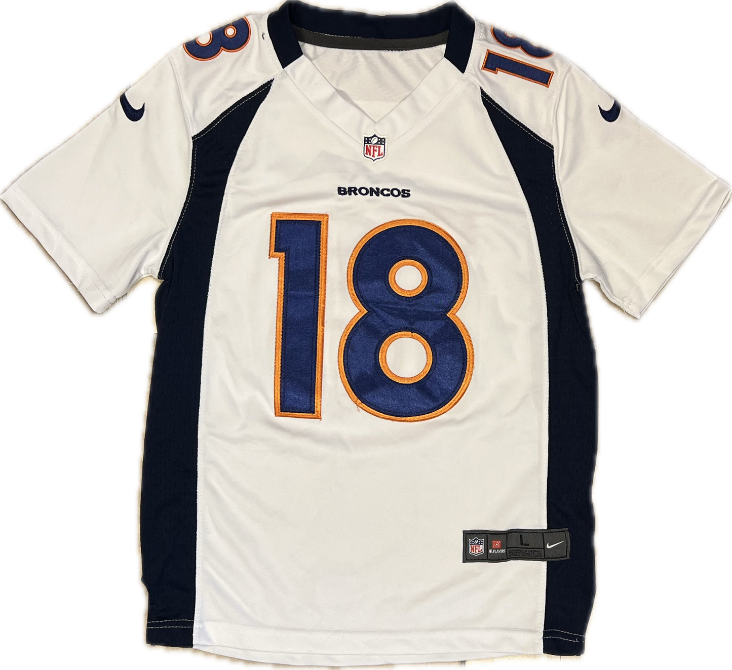 Vintage Manning Denver Broncos Football NFL Jersey White Youth L