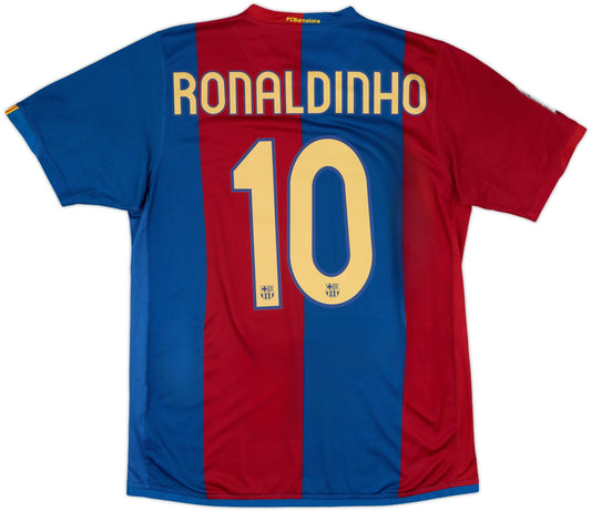 Authentic Ronaldinho #10 Barcelona 2006-07 Home Football
