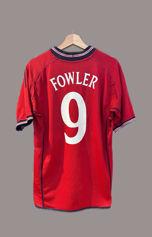 Authentic Fowler #9 England 2002/03/04 Away Reversible Football T-Shirt