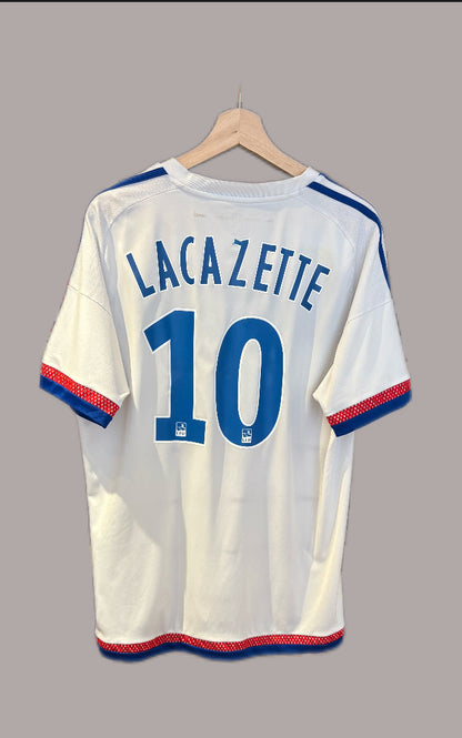 Authentic Lacazette #10 Olympique Lyon 2015-16 Home Football Shirt