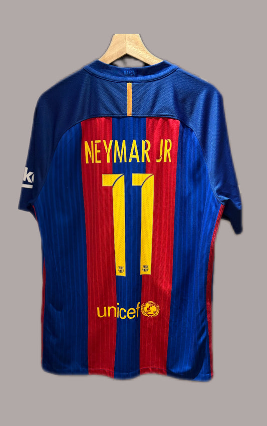 Vintage #11 Neymar JR Nike FC Barcelona 2016-17 home football jersey