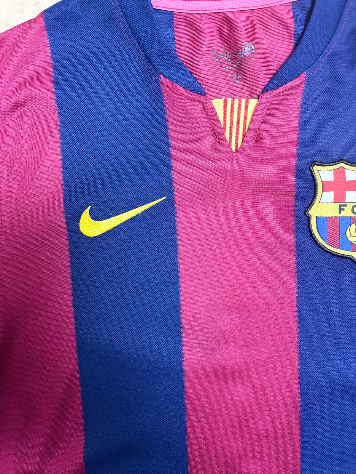 Authentic A. Iniesta #8 Barcelona 20013-2014 home Football