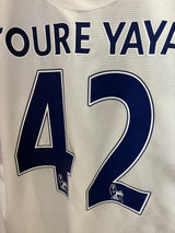 Authentic #42 Toure Yaya Manchester City 2013-14 Away Football L/S