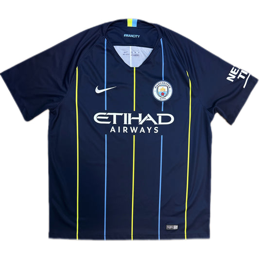 Authentic Kun Aguero #10 Manchester City 2018-19 Away Football
