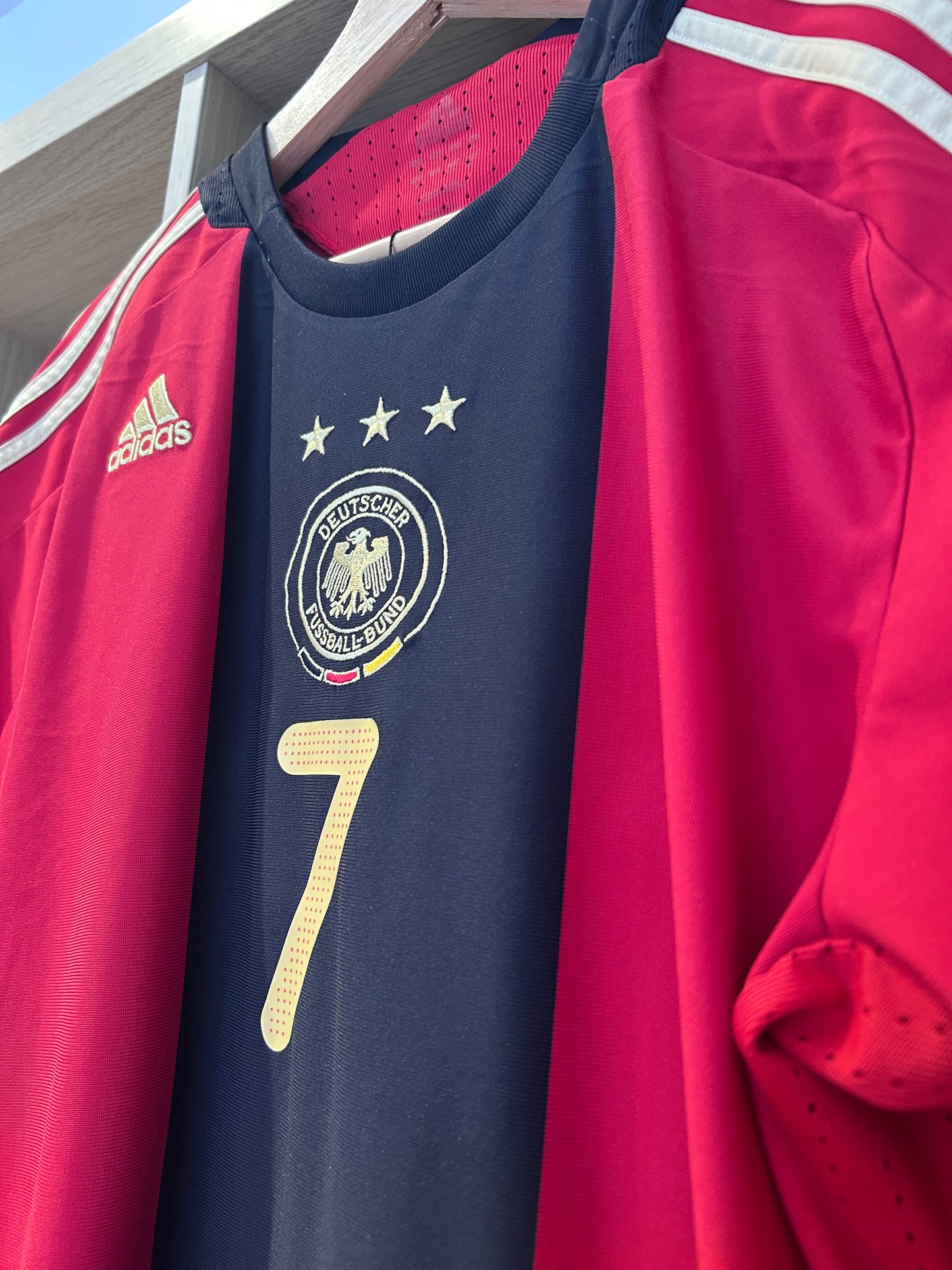 Authentic Schweinsteiger #7 Germany 2008 Away Football T-Shirt