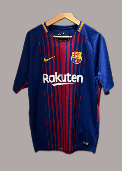 Vintage #9 Suarez FC Barcelona 2017/18 home Football jersey.