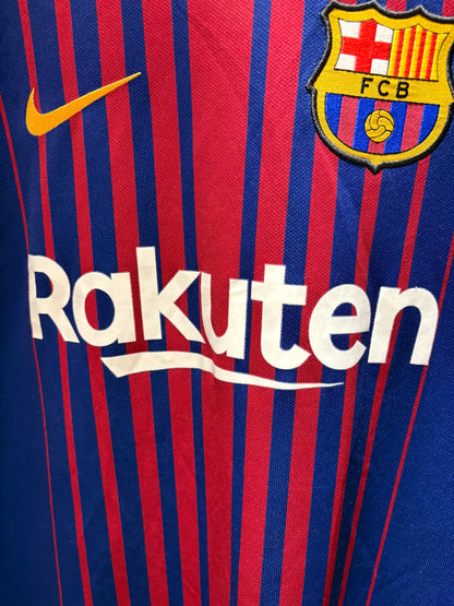 Vintage #9 Suarez FC Barcelona 2017/18 home Football jersey.