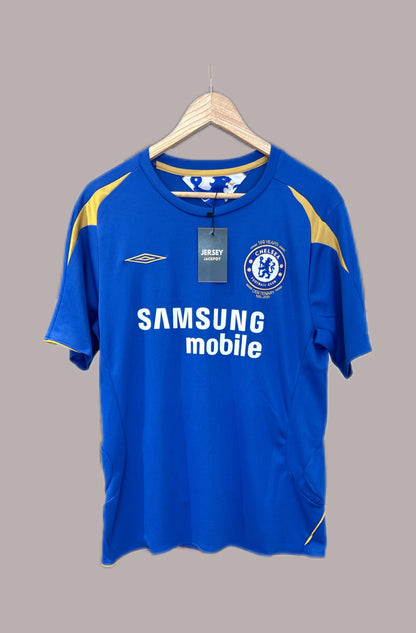Vintage Drogba #15 Chelsea 2005/06 Home Football T-Shirt